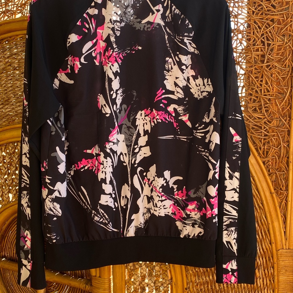 Fabletics Floral Black & Pink Zip-Up Jacket - Picture 8 of 8